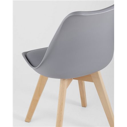 Комплект из четырех стульев|Stool Group|FRANKFURT серый пластик сиденье из экокожи ножки массив бука