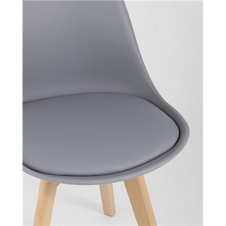 Комплект из четырех стульев|Stool Group|FRANKFURT серый пластик сиденье из экокожи ножки массив бука