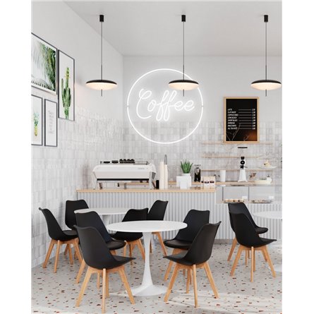 Комплект из четырех стульев|Stool Group|FRANKFURT черный пластик сиденье из экокожи ножки массив бука