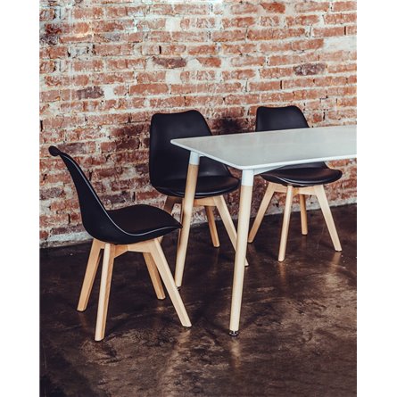 Комплект из четырех стульев|Stool Group|FRANKFURT черный пластик сиденье из экокожи ножки массив бука