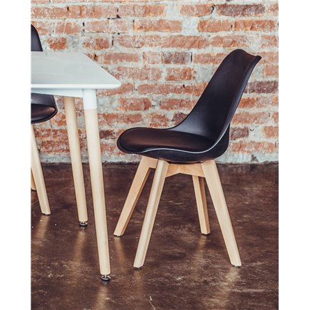 Комплект из четырех стульев|Stool Group|FRANKFURT черный пластик сиденье из экокожи ножки массив бука