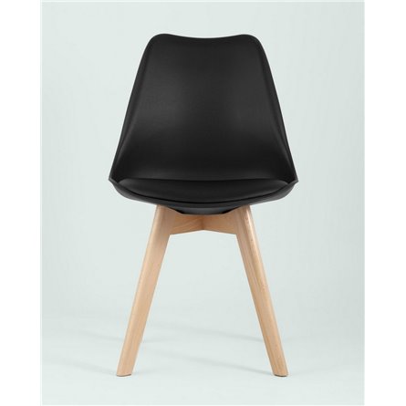 Комплект из четырех стульев|Stool Group|FRANKFURT черный пластик сиденье из экокожи ножки массив бука