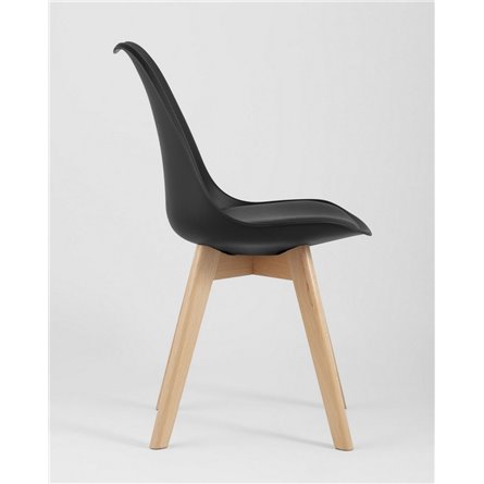 Комплект из четырех стульев|Stool Group|FRANKFURT черный пластик сиденье из экокожи ножки массив бука