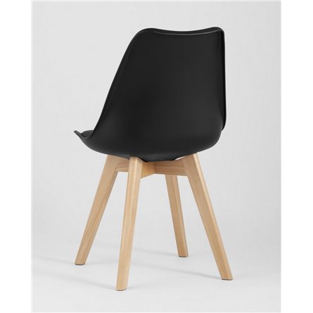Комплект из четырех стульев|Stool Group|FRANKFURT черный пластик сиденье из экокожи ножки массив бука