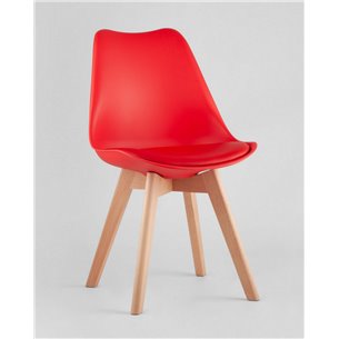 Комплект из четырех стульев|Stool Group|FRANKFURT красный пластик сиденье из экокожи ножки массив бука