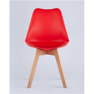 Комплект из четырех стульев|Stool Group|FRANKFURT красный пластик сиденье из экокожи ножки массив бука