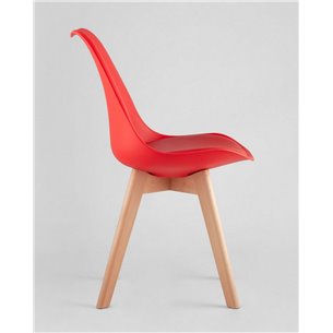 Комплект из четырех стульев|Stool Group|FRANKFURT красный пластик сиденье из экокожи ножки массив бука