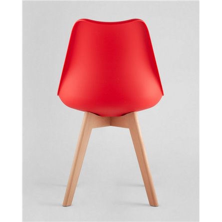 Комплект из четырех стульев|Stool Group|FRANKFURT красный пластик сиденье из экокожи ножки массив бука