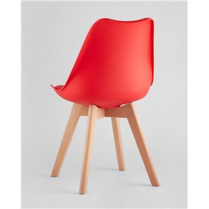 Комплект из четырех стульев|Stool Group|FRANKFURT красный пластик сиденье из экокожи ножки массив бука