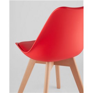 Комплект из четырех стульев|Stool Group|FRANKFURT красный пластик сиденье из экокожи ножки массив бука