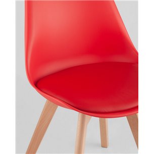 Комплект из четырех стульев|Stool Group|FRANKFURT красный пластик сиденье из экокожи ножки массив бука