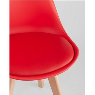 Комплект из четырех стульев|Stool Group|FRANKFURT красный пластик сиденье из экокожи ножки массив бука