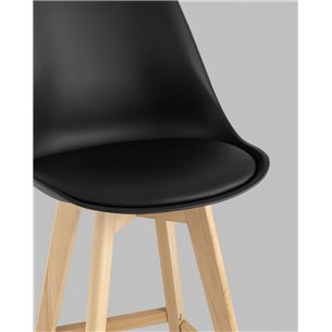 Комплект из четырех стульев|Stool Group|Барный FRANKFURT черный сиденье экокожа ножки из массива бука