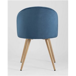 Комплект из четырех стульев|Stool Group|Лион голубой, сиденье и спинка из голубого велюра, ножки из металла с принтом под натура