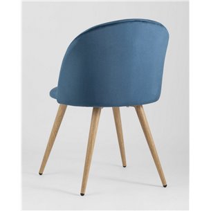 Комплект из четырех стульев|Stool Group|Лион голубой, сиденье и спинка из голубого велюра, ножки из металла с принтом под натура