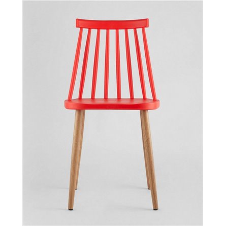 Комплект из четырех стульев|Stool Group|Морган красный, ножки металлические с принтом под дерево