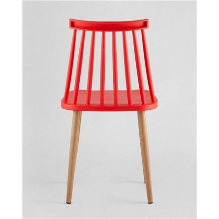 Комплект из четырех стульев|Stool Group|Морган красный, ножки металлические с принтом под дерево