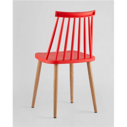 Комплект из четырех стульев|Stool Group|Морган красный, ножки металлические с принтом под дерево