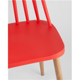 Комплект из четырех стульев|Stool Group|Морган красный, ножки металлические с принтом под дерево