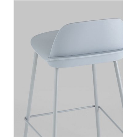 Комплект из четырех стульев|Stool Group|Mist пластиковое сиденье, серо-голубой, ножки металл