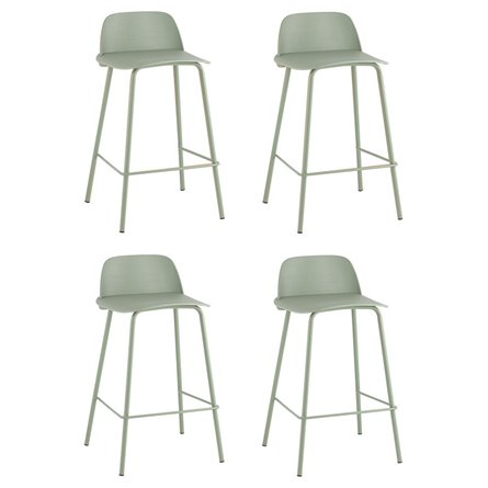 Стул полубарный Mist серо-зеленый 4 шт