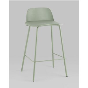 Комплект из четырех стульев|Stool Group|Mist пластиковое сиденье, серо-зеленый, ножки металл