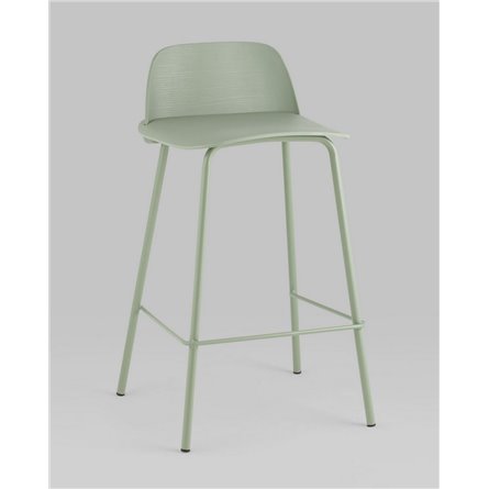 Комплект из четырех стульев|Stool Group|Mist пластиковое сиденье, серо-зеленый, ножки металл