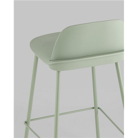Комплект из четырех стульев|Stool Group|Mist пластиковое сиденье, серо-зеленый, ножки металл