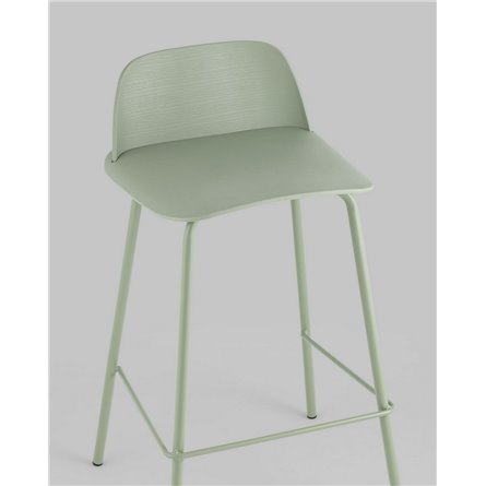 Комплект из четырех стульев|Stool Group|Mist пластиковое сиденье, серо-зеленый, ножки металл