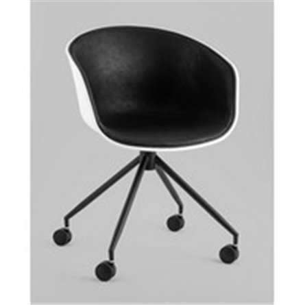 Компьютерное кресло|Stool Group|LIBRA пластик белый экокожа черная