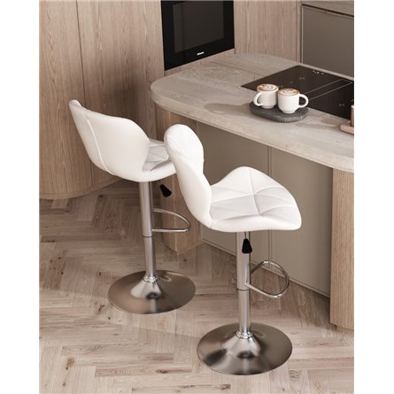 Стул|Stool Group|Бон белый обивка экокожа на хромированной ножке