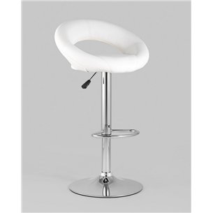 Комплект из двух стульев|Stool Group|Купер NEW белый NP, кожаное сиденье, каркас с подножкой для ног выполнен из хрома, механизм