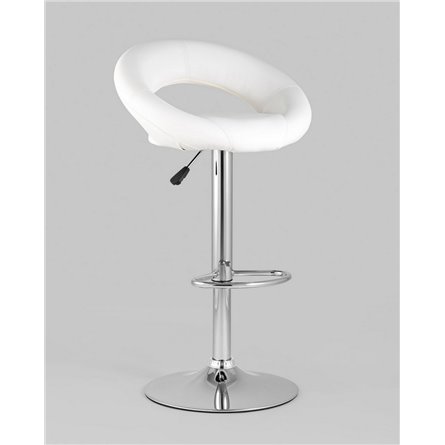 Комплект из двух стульев|Stool Group|Купер NEW белый NP, кожаное сиденье, каркас с подножкой для ног выполнен из хрома, механизм