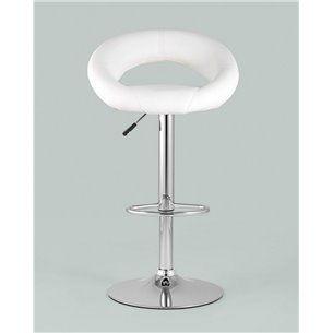 Комплект из двух стульев|Stool Group|Купер NEW белый NP, кожаное сиденье, каркас с подножкой для ног выполнен из хрома, механизм