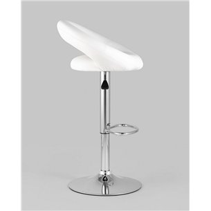 Комплект из двух стульев|Stool Group|Купер NEW белый NP, кожаное сиденье, каркас с подножкой для ног выполнен из хрома, механизм
