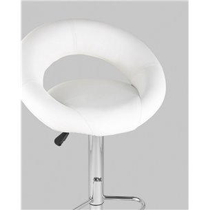 Комплект из двух стульев|Stool Group|Купер NEW белый NP, кожаное сиденье, каркас с подножкой для ног выполнен из хрома, механизм