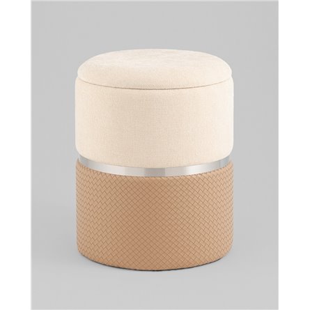 Пуф|Stool Group|Кэрри с ящиком бежевый шенилл с экокожей