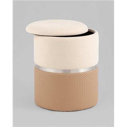 Пуф|Stool Group|Кэрри с ящиком бежевый шенилл с экокожей