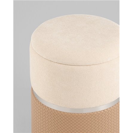 Пуф|Stool Group|Кэрри с ящиком бежевый шенилл с экокожей