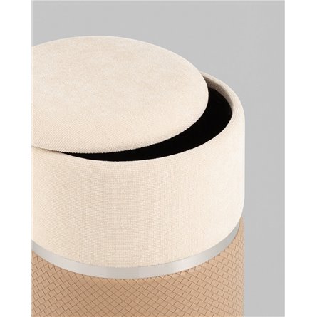 Пуф|Stool Group|Кэрри с ящиком бежевый шенилл с экокожей