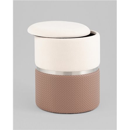 Пуф|Stool Group|Кэрри с ящиком светло-коричневый шенилл с экокожей