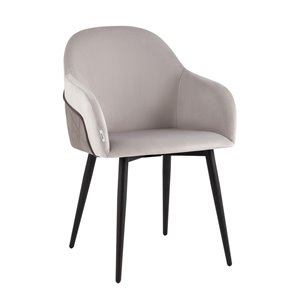 Стул Новел New велюр светло-серый с темно-серой спинкой