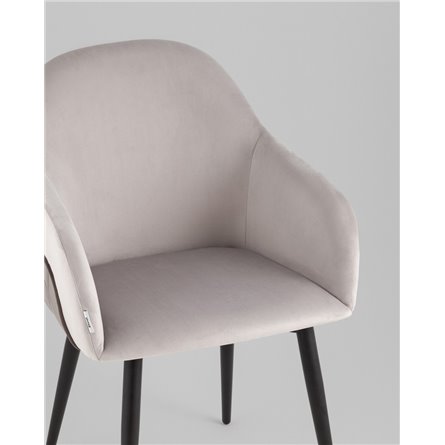 Стул|Stool Group|Новел велюр светло-серый с темно-серой спинкой