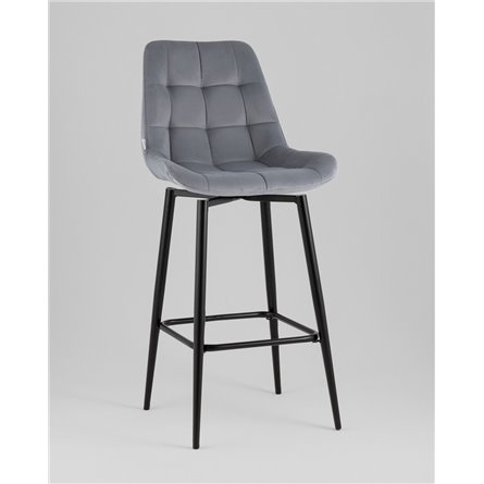 Стул барный|Stool Group|Флекс с поворотным механизмом велюр велютто серый