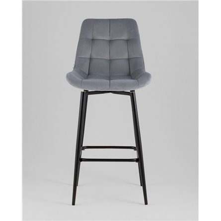 Стул барный|Stool Group|Флекс с поворотным механизмом велюр велютто серый