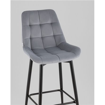 Стул барный|Stool Group|Флекс с поворотным механизмом велюр велютто серый