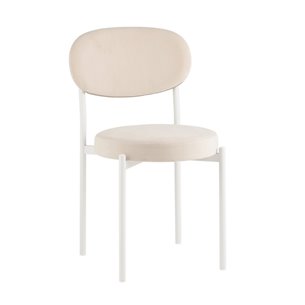 Стул Бриф SN велюр молочный каркас белый муар