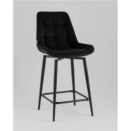 Стул полубарный|Stool Group|Флекс с поворотным механизмом велюр черный