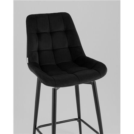 Стул полубарный|Stool Group|Флекс с поворотным механизмом велюр черный