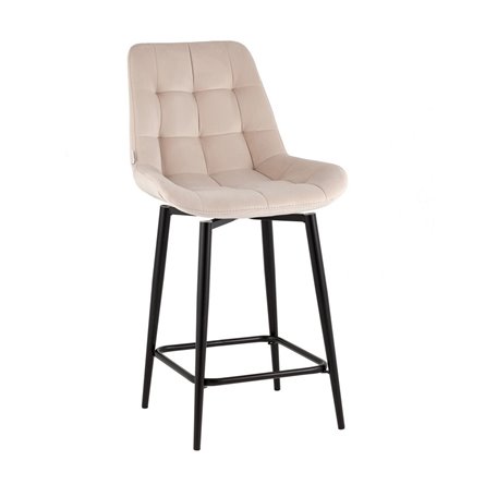 Стул полубарный Флекс с поворотным механизмом велюр бежевый